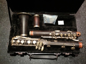an A full-Boehm clarinet not quite fitting into an SKB320 clarinet case